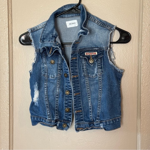 Hudson Vest Girl’s M Blue Denim Vest Western Country Core - Picture 5 of 9